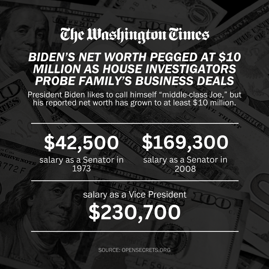 Biden built up $10 million net worth after vice presidency