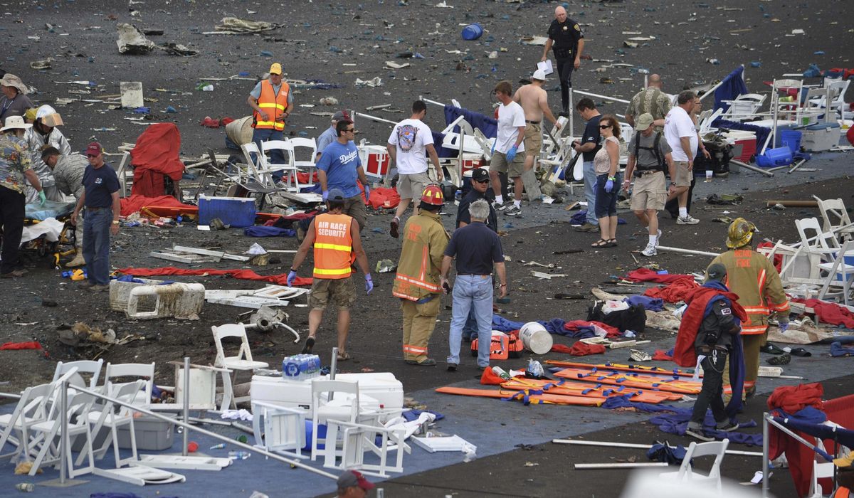 NextImg:Fatal collision that killed 2 pilots brings tragic end to Reno air show, confounds experts