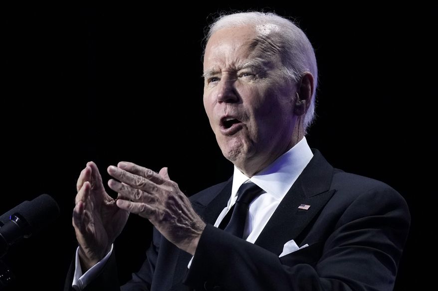 President Joe Biden speaks at the Congressional Hispanic Caucus Institute's 46th annual awards gala, Thursday, Sept. 21, 2023, in Washington. President Joe Biden has received the updated COVID-19 vaccine and annual flu shot, the White House said Saturday, Sept. 23. (AP Photo/Susan Walsh, File)