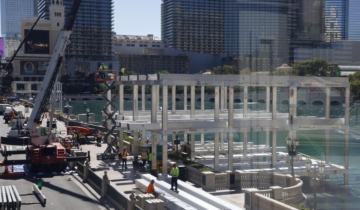 NextImg:Worker killed at temporary Vegas Strip auto race grandstand construction site identified
