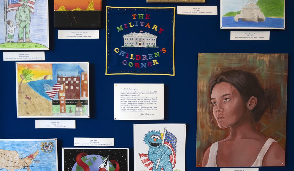 NextImg:Jill Biden unveils dedicated showcase of art by military children in the White House East Wing