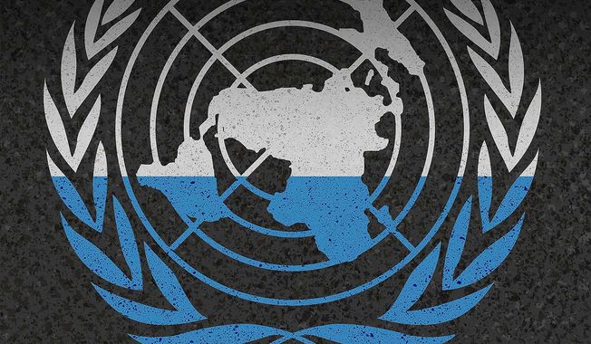 Illustration on Defunding the United Nations (U.N.) by Greg Groesch/The Washington Times