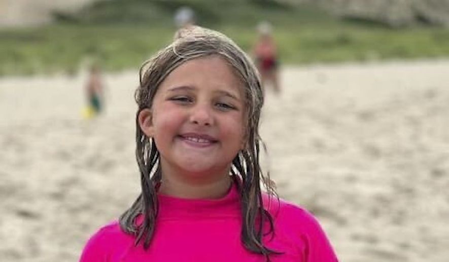 This photo provided by her family on Monday, Oct. 2, 2023, shows Charlotte Sena, 9, who vanished during a camping trip in upstate New York. Officials fear Charlotte may have been abducted while riding her bicycle Saturday evening, Sept. 30, 2023, in Moreau Lake State Park, about 35 miles north of Albany, N.Y. (Family photo via AP)