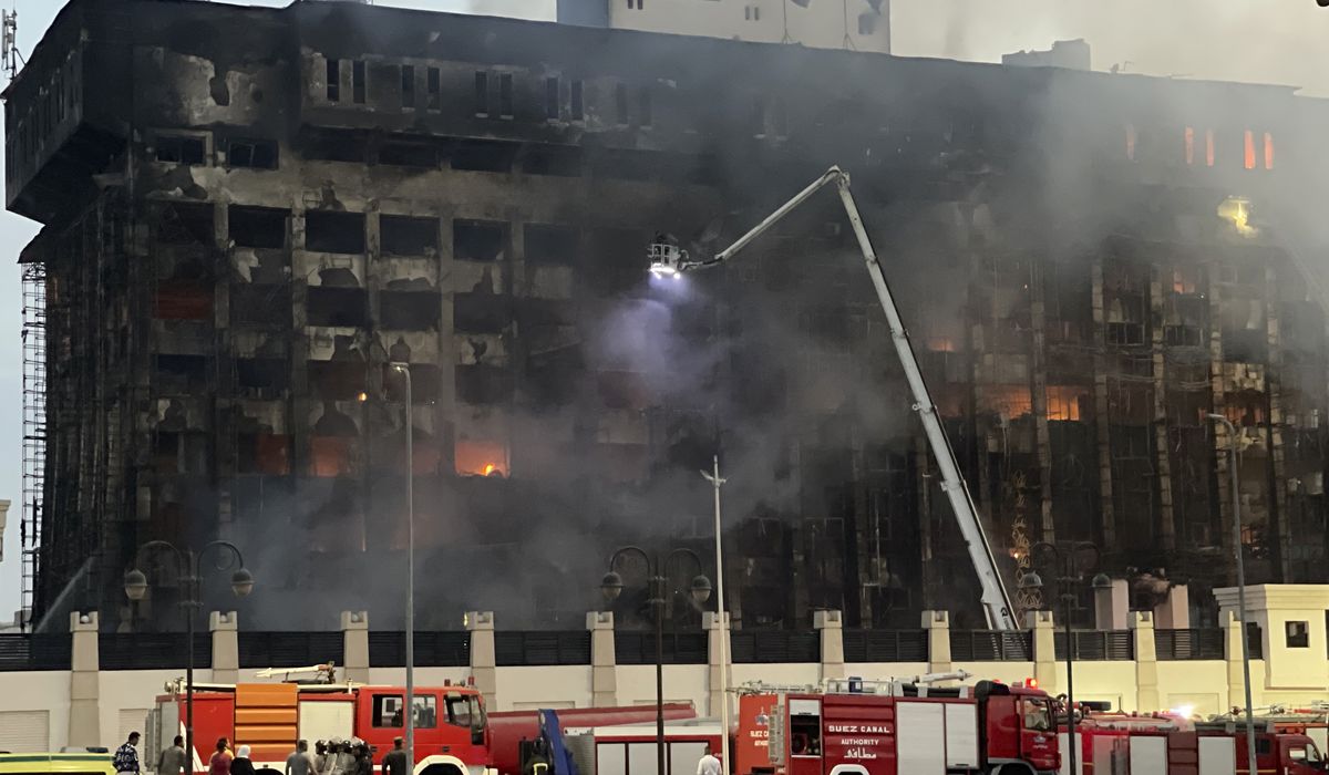 NextImg:A big fire at a police headquarters in northeastern Egypt injures at least 38 people