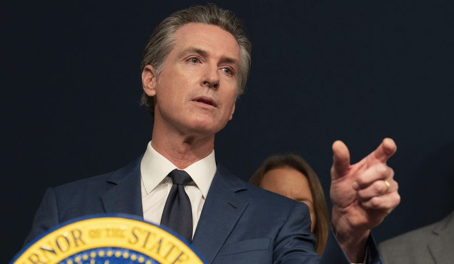California Gov. Gavin Newsom answers questions during a news conference in Sacramento, Calif., Sept, 26, 2023. Newsom signed several laws on Wednesday, Oct. 4, 2023, including one that increases paid sick days for workers and another that limits when local governments can count votes by hand. (AP Photo/Rich Pedroncelli, File)
