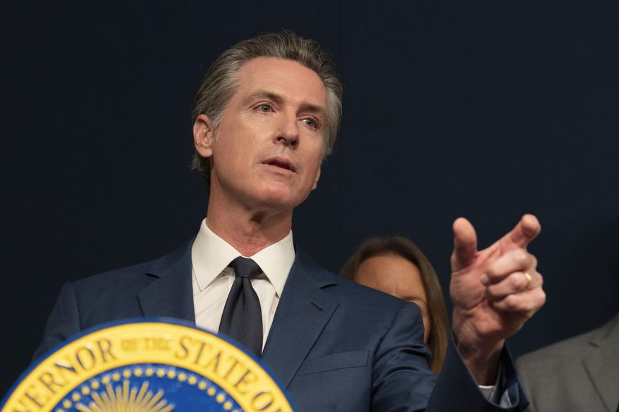 California Gov. Gavin Newsom answers questions during a news conference in Sacramento, Calif., Sept, 26, 2023. Newsom signed several laws on Wednesday, Oct. 4, 2023, including one that increases paid sick days for workers and another that limits when local governments can count votes by hand. (AP Photo/Rich Pedroncelli, File)