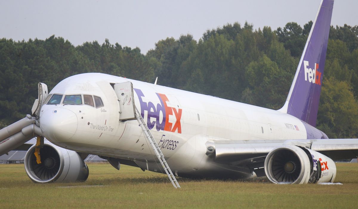NextImg:FedEx cargo plane forced into crash landing in Chattanooga