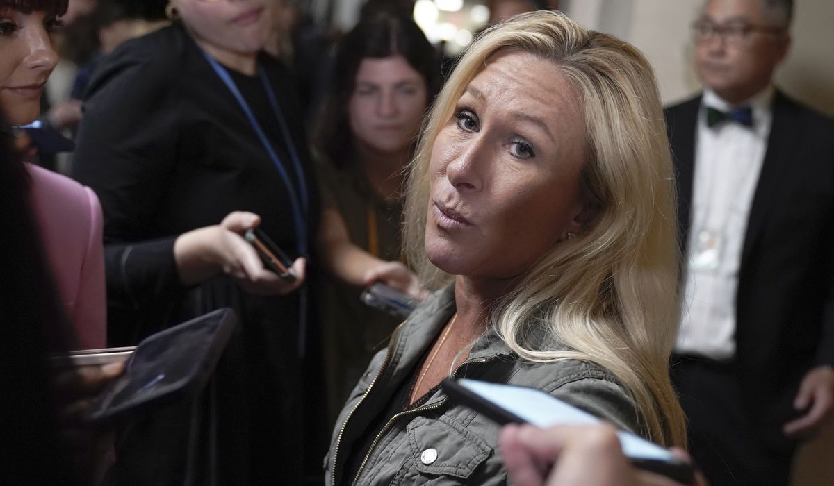 NextImg:Marjorie Taylor Greene says eight Republicans who ousted McCarthy need to apologize to conference