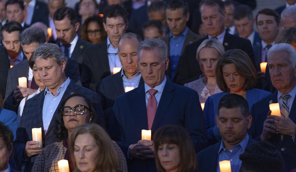 NextImg:WATCH: Members of Congress hold vigil at capitol steps for Israel