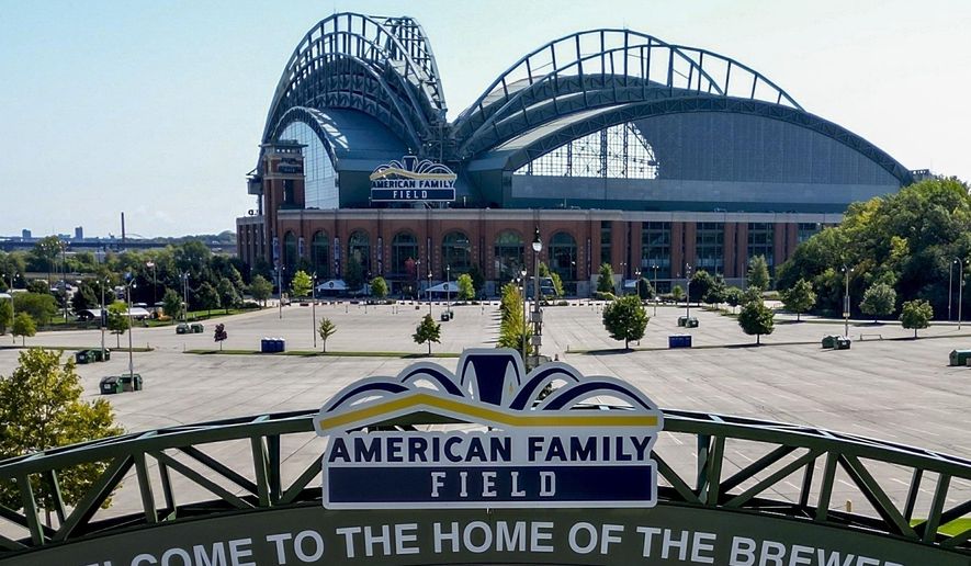 FILE - American Family Field is seen Sept. 15, 2023, in Milwaukee. The Wisconsin state Assembly was set Tuesday, Oct. 17, 2023, to approve a Republican-authored plan to spend more than half-a-billion dollars to help cover repairs at the Milwaukee Brewers' stadium. (AP Photo/Morry Gash, File)