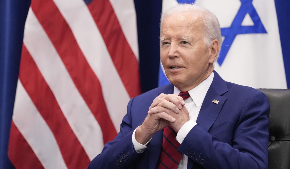 NextImg:Biden discusses Israel aid package with bipartisan senators who returned from Tel Aviv