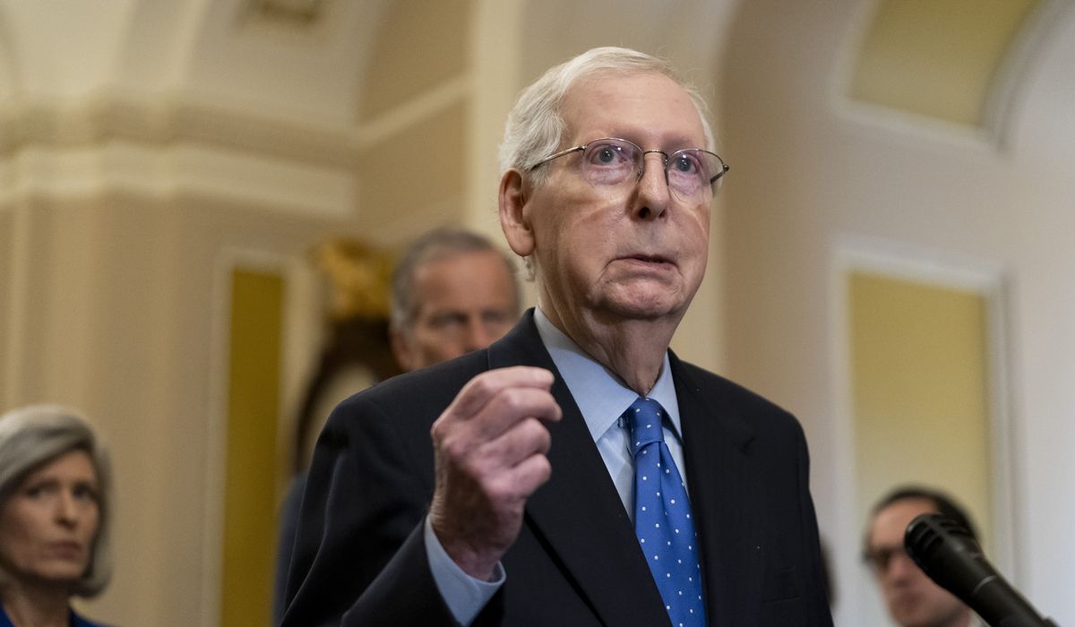 NextImg:Senate Minority Leader Mitch McConnell says aid for Israel, Ukraine must be tied together