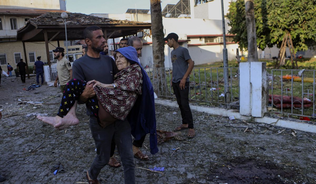 NextImg:Biden says U.S. intelligence supports Israel’s claim it didn’t bomb Gaza hospital