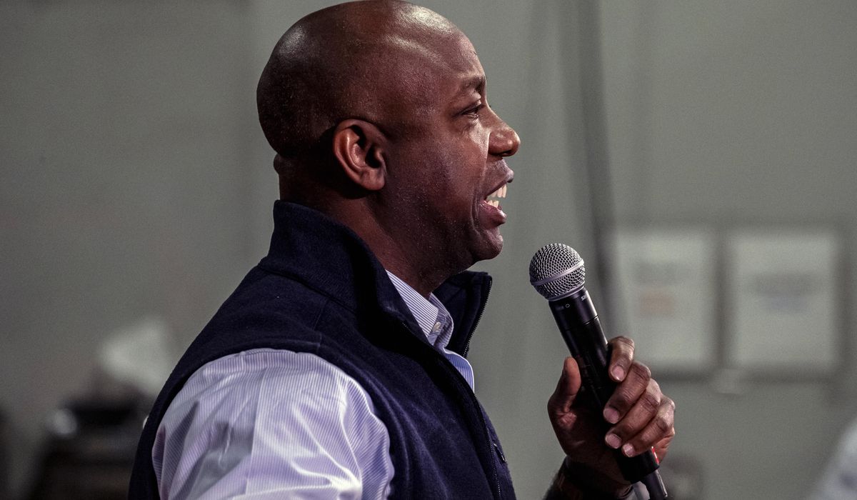 NextImg:Republican presidential candidate Tim Scott blames ‘radical left’ for struggles of Black Americans