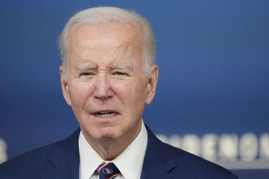 President Joe Biden speaks during an event on the economy, from the South Court Auditorium of the Eisenhower Executive Office Building on the White House complex, Monday, Oct. 23, 2023. (AP Photo/Jacquelyn Martin)