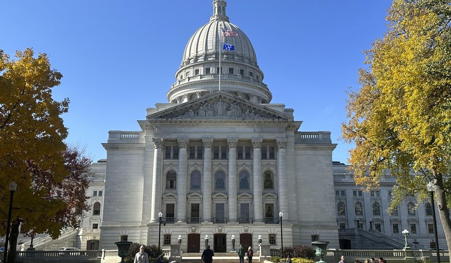 Wisconsin Republicans who control the state Legislature held a hearing on elections-related proposals in the state Capitol on Tuesday, Oct. 24, 2023, in Madison, Wis. One proposal would enshrine the state's photo identification requirement for voting in the Wisconsin Constitution. (AP Photo/Scott Bauer)