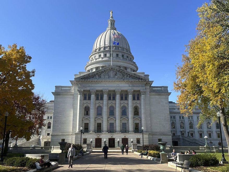 Wisconsin Republicans who control the state Legislature held a hearing on elections-related proposals in the state Capitol on Tuesday, Oct. 24, 2023, in Madison, Wis. One proposal would enshrine the state's photo identification requirement for voting in the Wisconsin Constitution. (AP Photo/Scott Bauer)