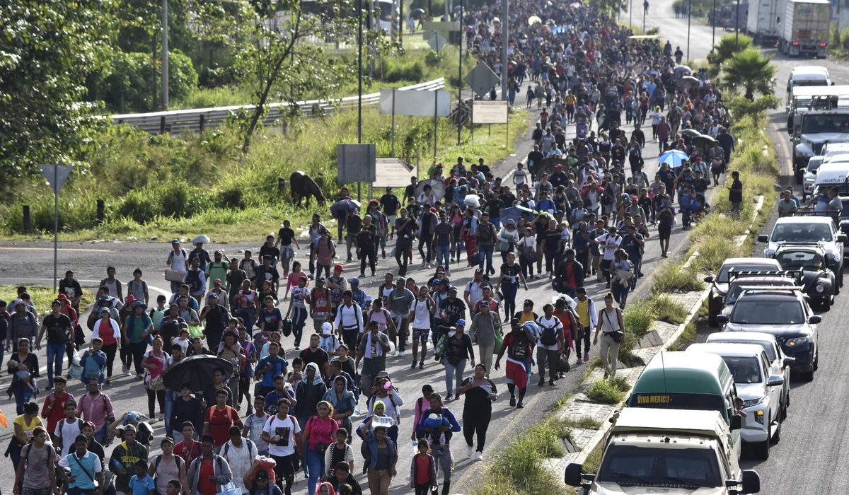 NextImg:5,000 migrants set out on foot from Mexico’s southern border, headed for U.S.