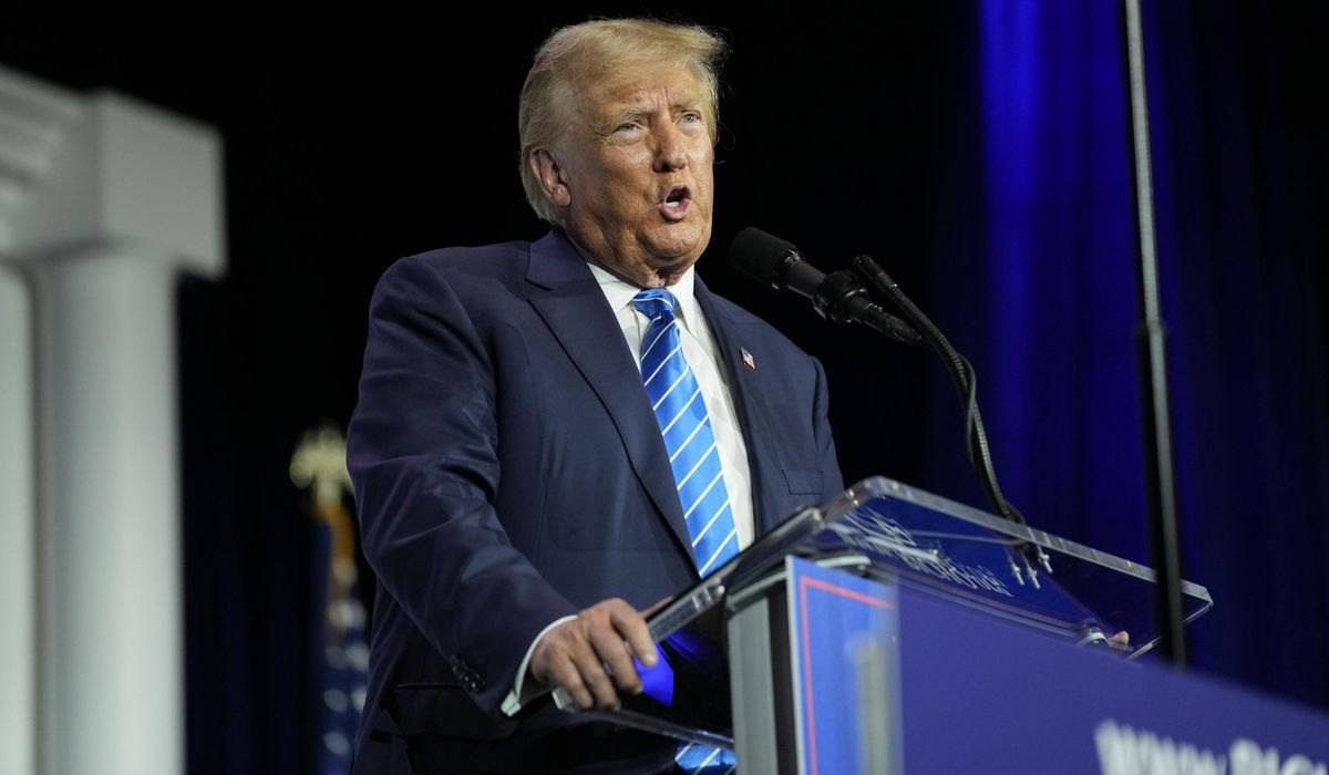 NextImg:Trump asks court to prevent Michigan secretary of state from leaving his name off 2024 ballot