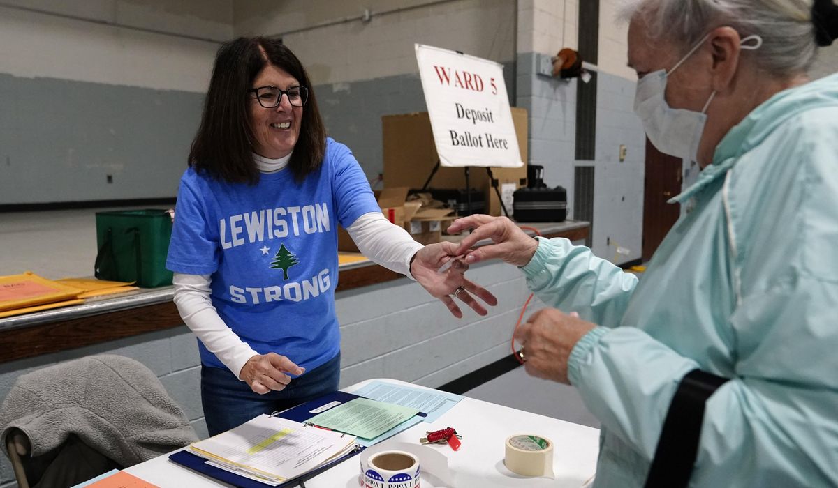 NextImg:Voters in Lewiston are overcoming fear and sadness to do their civic duty after mass shooting