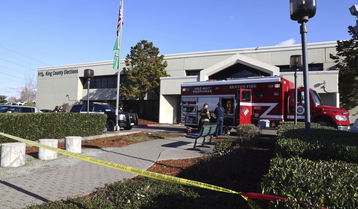 NextImg:4 elections offices in Washington are evacuated due to suspicious envelopes, 2 containing fentanyl