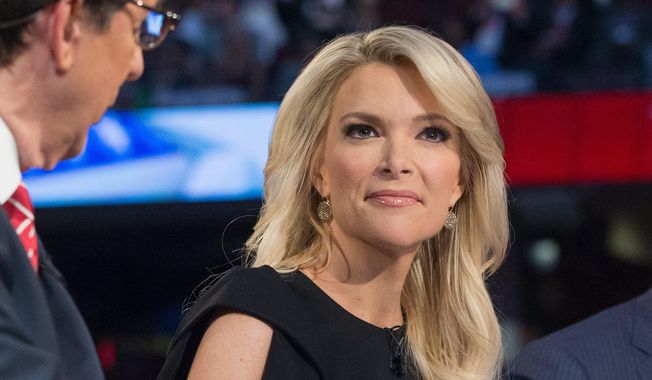 A Republican presidential debate on Aug. 6, 2015, drew much interest. According to press reports, then-candidate Donald Trump implied that Fox News&#x27; Megyn Kelly possibly asked him tough questions at Thursday evening&#x27;s GOP primary debate due to her menstrual cycle. Mr. Trump doubled down by citing his record on hiring and promoting women at his companies. (Associated Press) **FILE**
