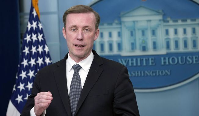 White House national security adviser Jake Sullivan speaks during the daily briefing at the White House in Washington, Monday, Nov. 13, 2023. (AP Photo/Susan Walsh)