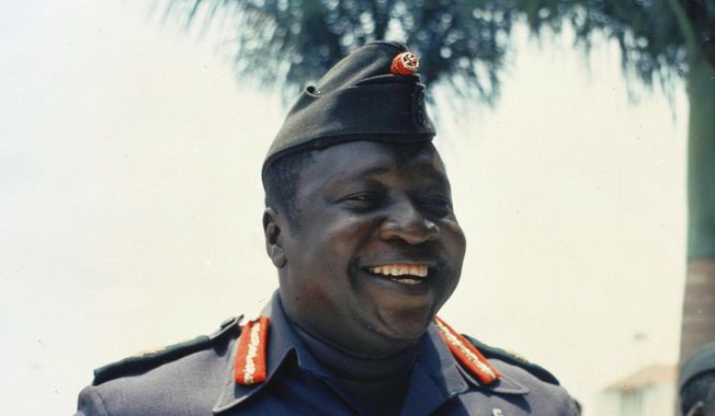 This undated file photo shows Uganda&#x27;s then President Idi Amin Dada. Amin, who took power by force in Uganda in 1971 and ruled until he was removed by armed groups of exiles in 1979, died in Saudi Arabia in 2003. His passing was barely acknowledged in Uganda, and some of Amin&#x27;s supporters over the years have unsuccessfully lobbied for his remains to be returned home, underscoring his tainted legacy. (AP Photo, File)
