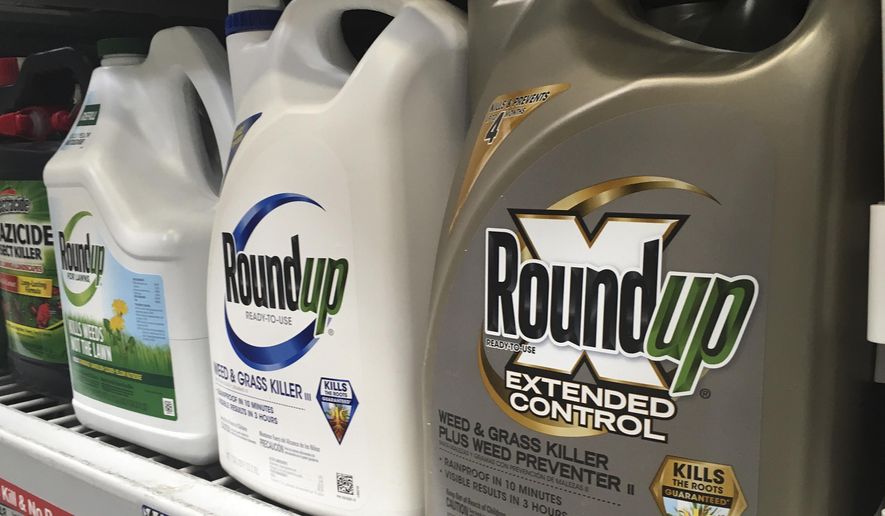 Containers of Roundup sit on a store shelf on Feb. 24, 2019, in San Francisco. (AP Photo/Haven Daley, File)