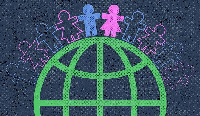 Pro-lifers argument that the world needs more babies to repopulate illustration by Greg Groesch / The Washington Times
