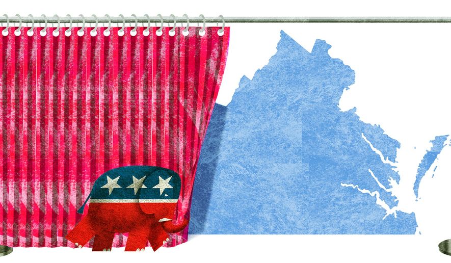 Republicans and Virginia elections illustration by Alexander Hunter/The Washington Times