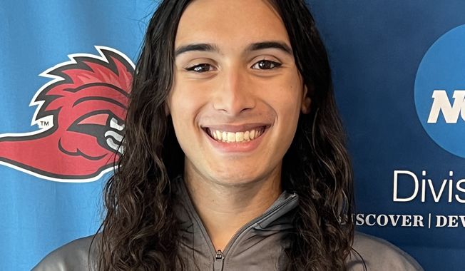 Meghan Cortez-Fields, a senior at Ramapo College of New Jersey in Mahwah, broke a program record in the 100-yard butterfly at the Cougar Splash Invitational in Dallas, Pennsylvania, on Nov. 18, 2023. (Photo courtesy Ramapo College Athletics.)