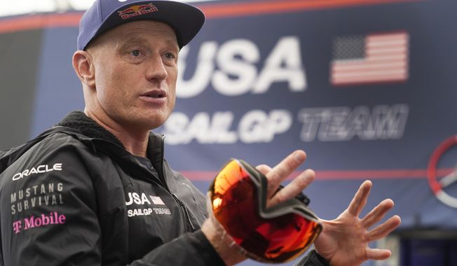 Team USA driver Jimmy Spithill speaks during an interview at the Los Angeles Sail Grand Prix, on Friday, July 21, 2023, at the Port of the Los Angeles. Star skipper Jimmy Spithill said he plans to start a new Italian team following his departure from the United States SailGP team. Spithill said he couldn&#x27;t disclose any specifics about the USA team other than a new group is bringing in its own CEO and driver, the roles Spithill has held since taking over the U.S. team in the second season of tech tycoon Larry Ellison&#x27;s global league. (AP Photo/Damian Dovarganes, File)