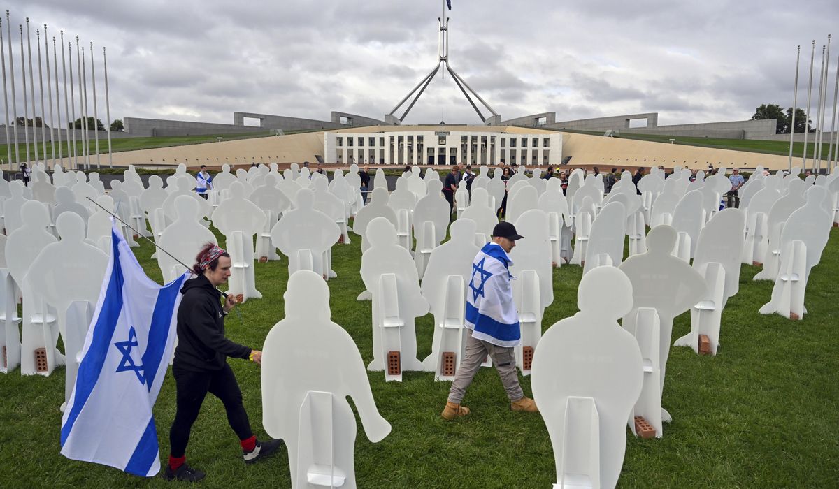 NextImg:Relatives and a friend of Israelis kidnapped and killed by Hamas visit Australia’s Parliament House