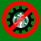 Illustration on Starbucks and unionization by Linas Garsys/The Washington Times