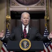 President Joe Biden speaks about supply chain issues in the Indian Treaty Room on the White House complex, Monday, Nov. 27, 2023, in Washington. (AP Photo/Andrew Harnik)