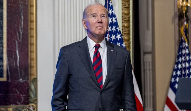 President Joe Biden arrives for a speech about supply chain issues in the Indian Treaty Room on the White House complex in Washington, Monday, Nov. 27, 2023. (AP Photo/Andrew Harnik)