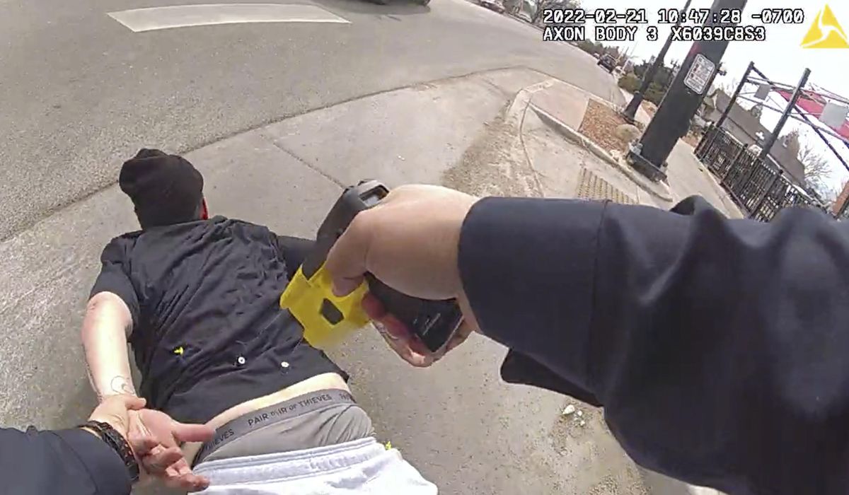 NextImg:Woman shocked with Taser while on ground is suing police officer and chief for not reporting it