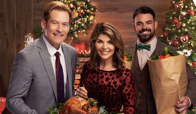 Actors James Tupper, Lori Loughlin and Jesse Hutch star in &quot;A Christmas Blessing,&quot; one of 21 original holiday-themed films premiering this year on the Great American Family cable network. (Photo courtesy of Great American Media)