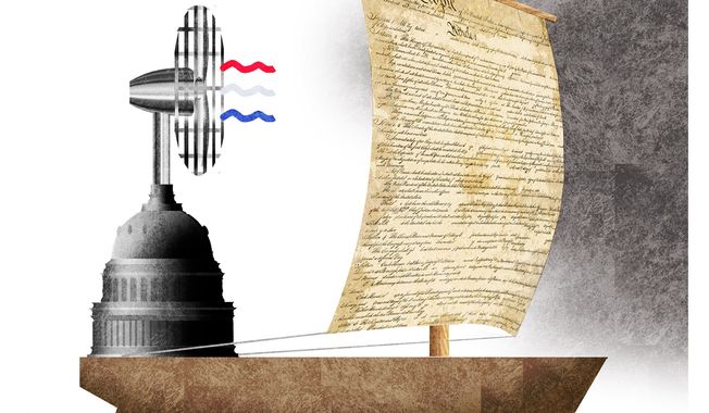 Congress ignoring the Constitution illustration by Alexander Hunter/The Washington Times