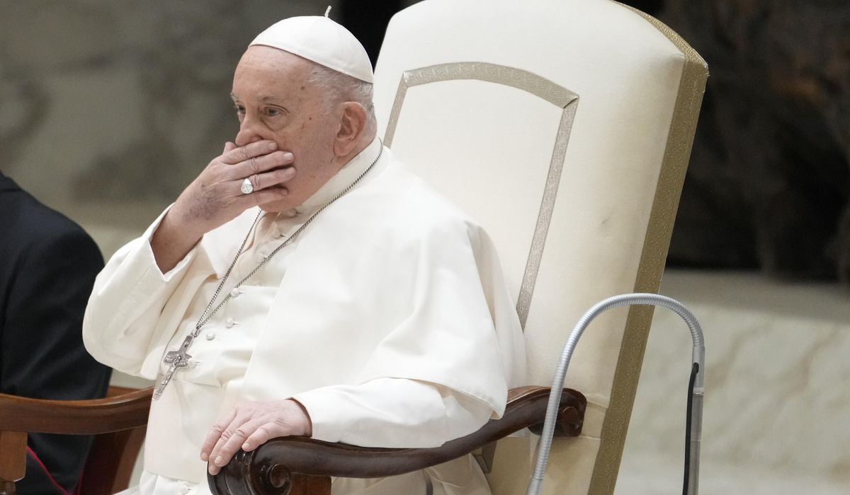 NextImg:An ailing Pope Francis appears at a weekly audience but says he’s not well and has aide read speech