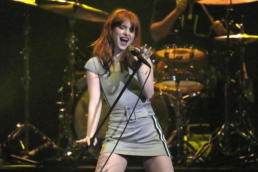 Hayley Williams of Paramore performs at the Bud Light Super Bowl Music Fest in Phoenix on Feb. 9, 2023. Paramore's "Crave" was named one of the top songs of the year by The Associated Press. (Photo by Rick Scuteri/Invision/AP, File)