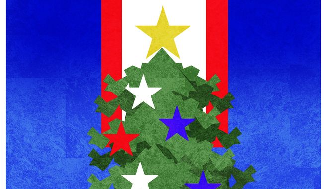 Honoring Gold Star families at Christmas illustration by Alexander Hunter/The Washington Times
