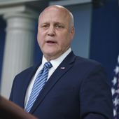 White House Infrastructure Coordinator Mitch Landrieu speaks during a briefing at the White House, May 12, 2023, in Washington. After two years as the White House infrastructure coordinator, Landrieu is leaving his post and is expected to help push publicly for President Joe Biden&#x27;s reelection. (AP Photo/Evan Vucci, File)