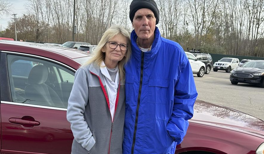 Louis Wright, right, stands with his sister, Darlene Hall, after his release from a Michigan prison on November 2023. Hall served 35 years in prison after being wrongly convicted of sexual assault. The state of Michigan has agreed to pay $1.75 million to Wright, an innocent man who spent 35 years in prison after being wrongly convicted of sexual assault. (Daniella Mizhericher/Cooley Law School Innocence Project via AP)
