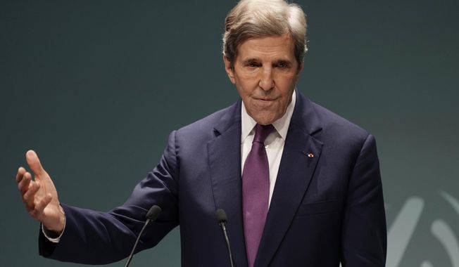John Kerry, U.S. Special Presidential Envoy for Climate, speaks during a news conference at the COP28 U.N. Climate Summit, Dec. 6, 2023, in Dubai, United Arab Emirates. Kerry is stepping down from the Biden administration in the coming weeks, according to two people familiar with his plans. (AP Photo/Kamran Jebreili, File)