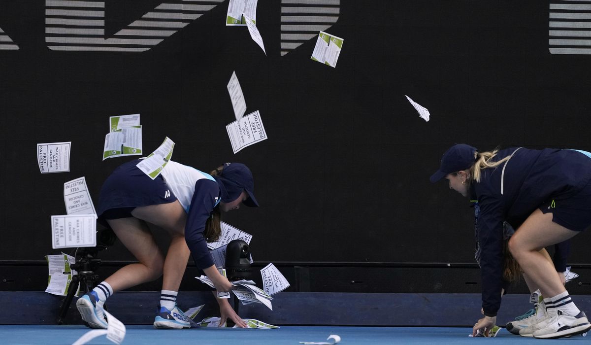 NextImg:Protester throws papers on court, briefly disrupts Australian Open match between Zverev and Norrie