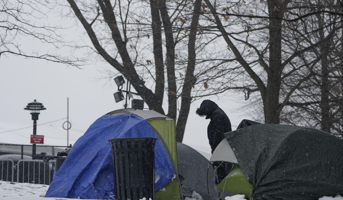 NextImg:With beds scarce and winter bearing down, a tent camp grows outside NYC’s largest migrant shelter