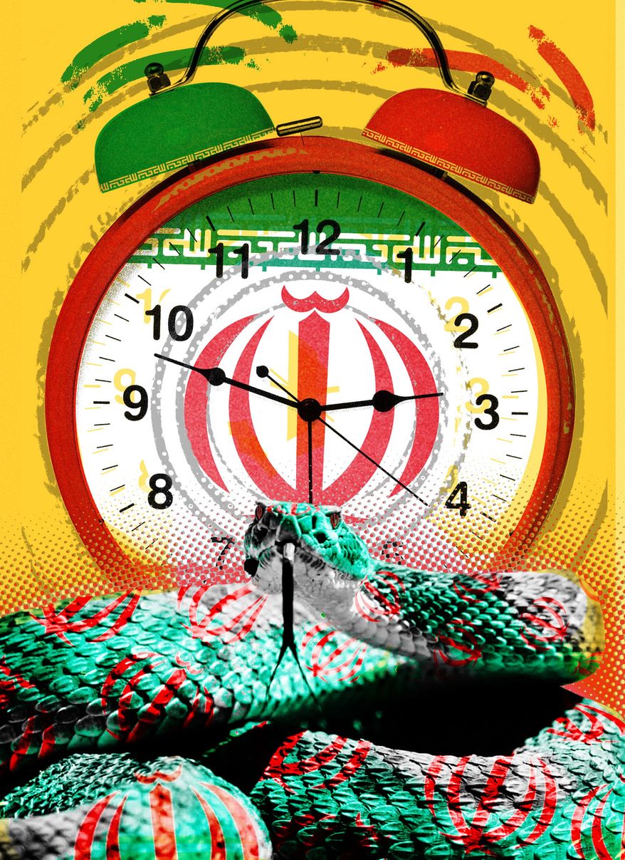 Time to face Iran illustration by Linas Garsys / The Washington Times