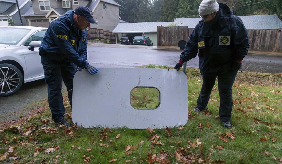 NextImg:NTSB says bolts on Boeing jetliner were missing before a panel blew out in midflight last month